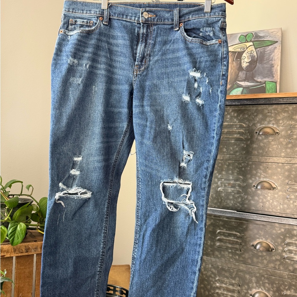 Old Navy - Sz 12P- Slouchy Distressed Denim | Boyfriend Style |‎ Casual Cool - Picture 2 of 11